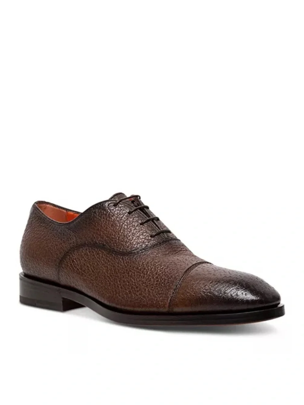 Santoni Men's Simon Cap Toe Oxfords in Cognac, Size UK10 US11 New +DustBag